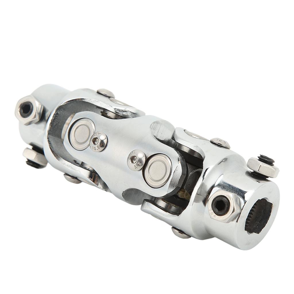 Double Steering U Joint 3 4in DD X 3 4in DD 5.2in Length Chromed Steering Column Shaft Coupler for 3 4in Input Shaft