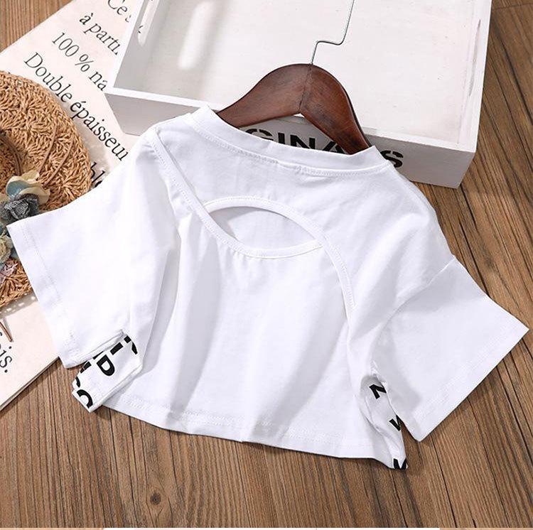 Комплект одежды NGirls, летние укороченные топы для девочек, футболка + джинсовые шорты, комплект из 2 предметов, одежда для девочек, одежда для маленьких девочек 4–12 лет