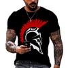 Vintage Men's T Shirt 3d Sparta Print Short Sleeve Tops Summer Street Hip Hop T-shirts For Men Oversized Tee Shirt Man Clothing