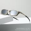 New European and American style outdoor sports cycling sunglasses with silver frames, polarized lenses, and a square, retro design, suitable for