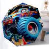 1pc Monster Truck Adventure Custom Name Automatic Folding Umbrella, Durable Plastic & Iron, Lightweight for Outdoor Daily Use  S1230067