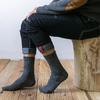 5 пар мужских однотонных носков из кроличьей шерсти двойной вязки для осени и зимы, толстые носки до середины икры