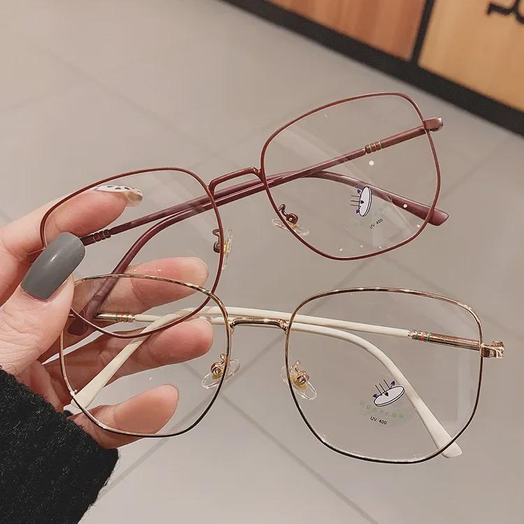 Женские очки Harajuku с неровной сеткой красного цвета в стиле ретро, защитой от синего света, простым декором и модным ажурным дизайном.