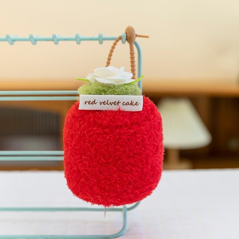 Cake Cute Plush Keychain Car Pendant With Toy Design Car Accessories Interior