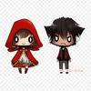 Little Red Riding Hood Transparent Little Red Riding Hood Big Ba Iron On Patches For Clothing Applique Stickers On Clothes Heat-Sensitive Custom Patch