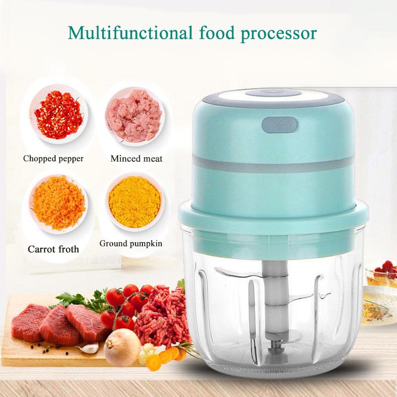 Мясорубка 300 мл Портативная USB-зарядка Измельчитель овощей Чеснок Мялка Дробилка Кухонные принадлежности Электрический кухонный измельчитель продуктов
