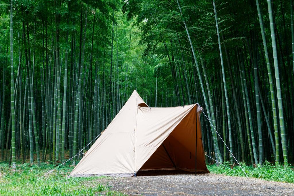 Tenmaku Design Circus TC Sand 2 Person One Pole Tent with Skirt Solo Duo Camping Rope Peg with Storage Case Fully Closed DX+