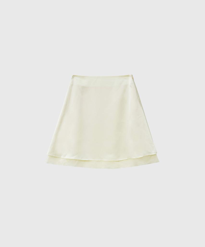 General Idea Satin Layered Skirt [Cream] / Gf2Lsk504