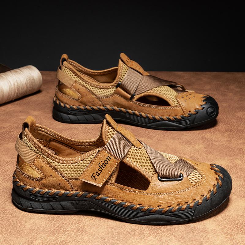 Summer Men's Casual Shoes Large Size Breathable Mesh Casual Sneakers Sandals for Men Mens Leather Sandals