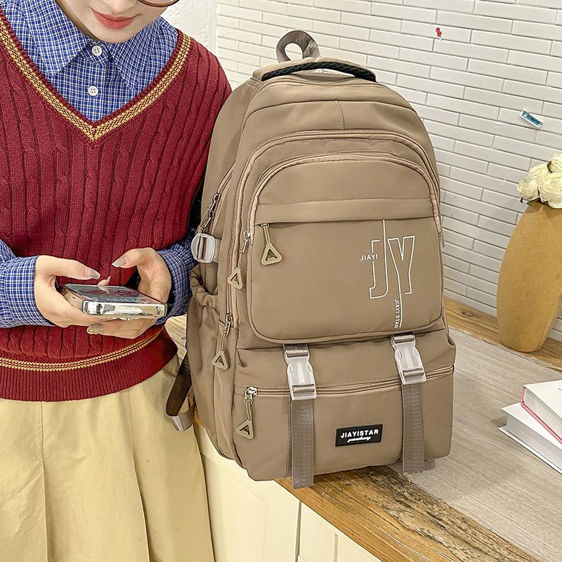 Школьный рюкзак для средней школы, женский рюкзак с буквенным принтом, большой вместимости, дорожный рюкзак