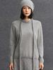 Women's Cashmere Rolled Edge Pullover - 2026 Autumn Round Neck Solid Color Knit Sweater