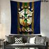Brazilian Football Wall Tapestry Aesthetic Wall Hanging Printed Fabric Blanket Decorative Tapestries for Bedroom Living Room Home Decor