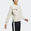 adidas Женская укороченная толстовка с длинным рукавом и принтом логотипа Trefoil Originals Off-White HJ7310