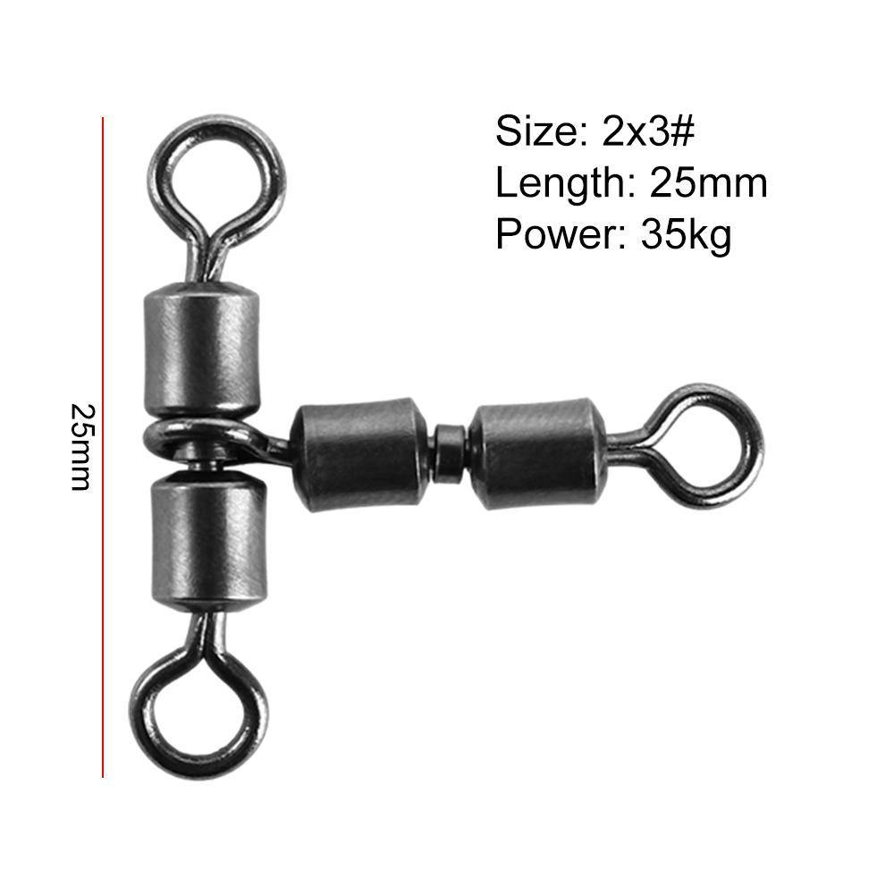 Rolling Triple Connector Fishing Connector Solid Connector Solid Ring Fishing Tackle Fishing Swivel