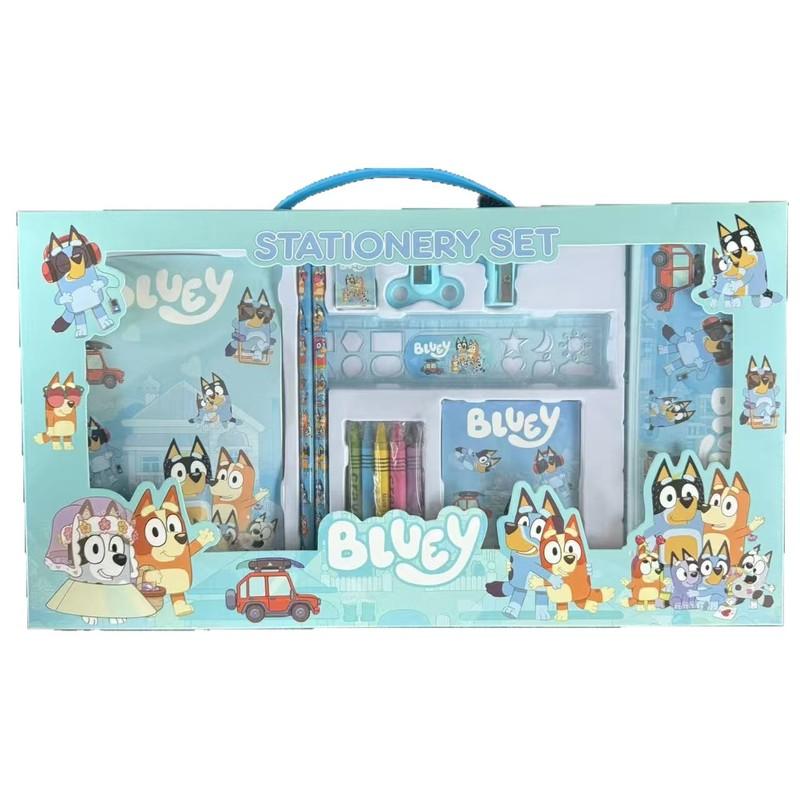 Bluey Portable Stationery Set Gift Box Kids School Supplies With Crayons For Toddlers Primary Students Birthday Christmas Gift