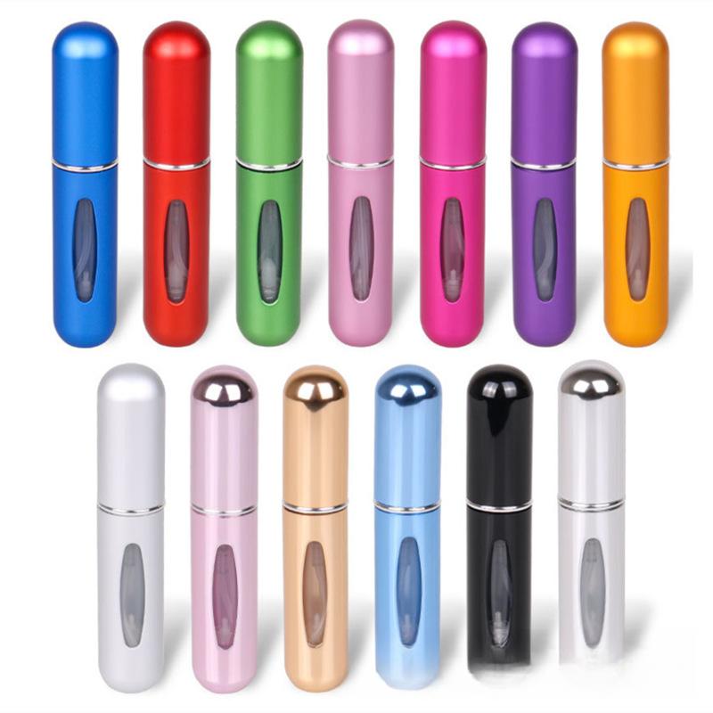 1PC Portable 5ml Mini Self-Pumping Perfume Bottle Bottle Bottle Fillable Spray Bottle Aluminum Perfume Empty Bottle