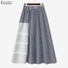 Женские повседневные кружевные вязаные лоскутные свободные клетчатые юбки