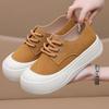 Повседневная обувь на платформе для женщин Легкие кроссовки из искусственной кожи Теннисные туфли на шнуровке Удобная обувь для ходьбы Женские нескользящие дышащие низкие туфли