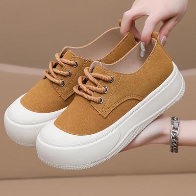 Повседневная обувь на платформе для женщин Легкие кроссовки из искусственной кожи Теннисные туфли на шнуровке Удобная обувь для ходьбы Женские нескользящие дышащие низкие туфли