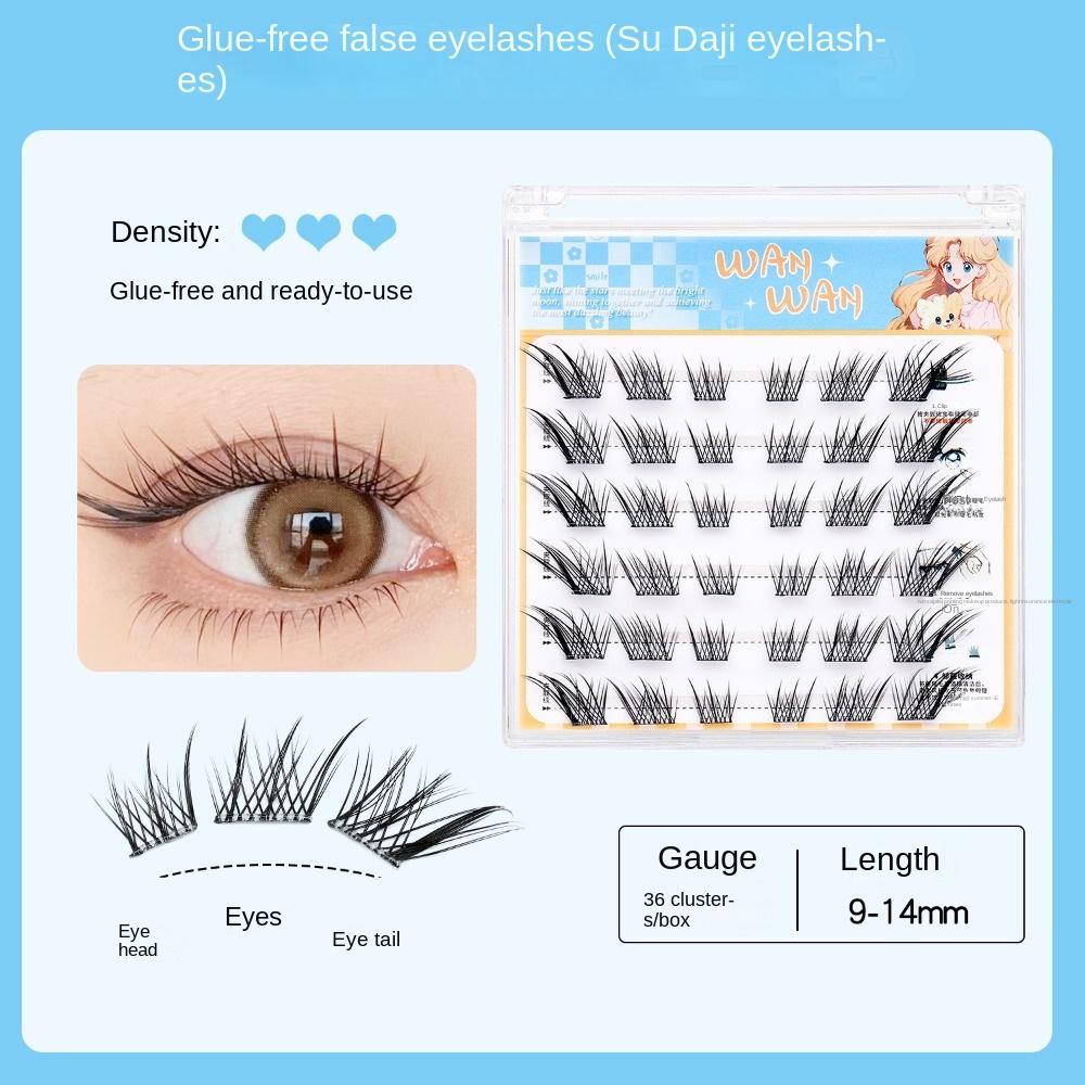 Makeup Self-adhesive Lash Clusters Sweet Glue Free Fake Lashes False Eyelash Clusters Women/Girls