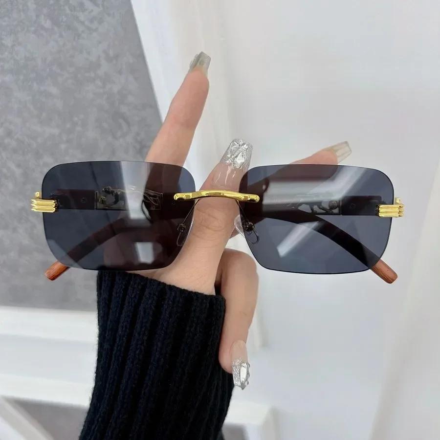 Colorful Square Sunglasses Women Men Rimless Sun Glasses Female Male Designer Brand Unisex Travel Outdoor