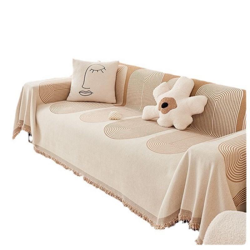 Chenille Sofa Cover Modern Geometric Universal All Thick Protector 3-Seater Couch