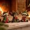 Exquisite Resin Crafts for Display 3Pcs Christmas Highland Cow Figurine, Yak Statues with JOY Letter Sign, Small Ornaments Bookshelf Farmhouse