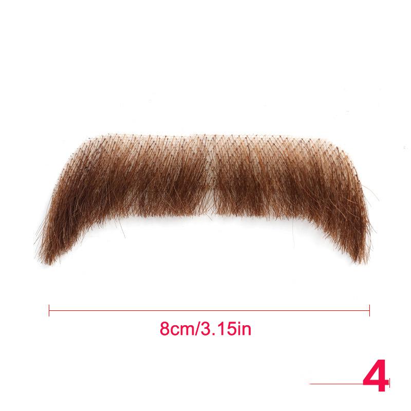 100% Борода из натуральных волос, кружевная сетка, борода, короткая, реалистичные накладные усы для мужчин, макияж, волосы на лице, ручная работа, незаметная