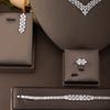 A set of elegant jewelry with inlaid sparkling cubic zirconia and wheat ear design, suitable for women to wear at weddings