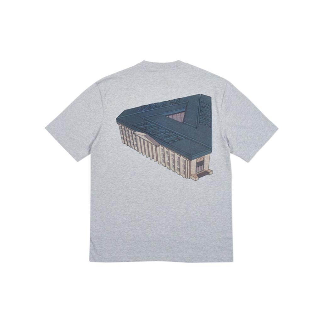 Palace Palazzo Print Short Sleeve T-Shirt Unisex Tops Grey-Marl P18ss003