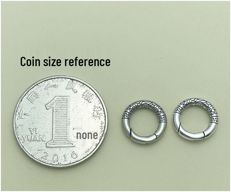 S925 Sterling Silver Ruyi Cloud Connector: Round Ring, Spring Clasp, Woven Card for Bracelet & Necklace.