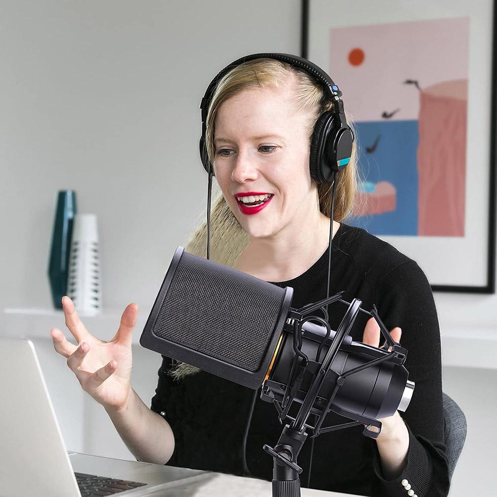 Поп-фильтр, Ветрозащита для микрофона, Маска-экран для ручного микрофона, Аксессуары для микрофона для записи вокала, Видео на YouTube, Стриминга