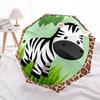 1pc Zebra Print Auto-Fold Umbrella with One-Touch Open/Close - 8 Reinforced Ribs for Windproof Stability,  yy251118263