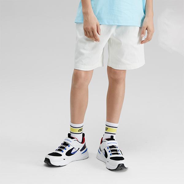 Skechers Bobs Удобные Уличные Велькро Детские Повседневные Туфли Детские Повседневные Туфли Красный Синий Белый 405257L-WBMT