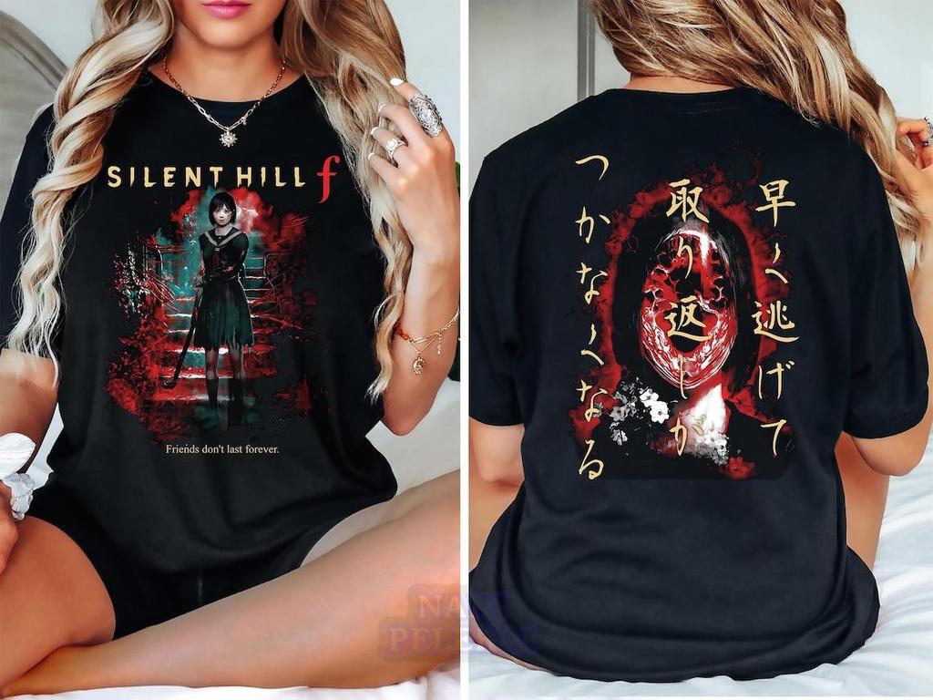 Ретро Футболка Silent Hill Хоррор Видеоигра Футболка Чико Симидзу Футболка Хоррор Ретро Хоррор Видеоигра Футболка