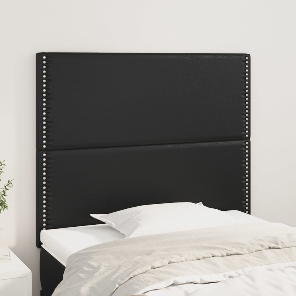 Vidaxl Zagłówki Do Łóżka, 2 Szt, Czarny, 100X5X78/88Cm, Sztuczna Skóra
