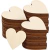 10 PCS Unfinished Blank Heart Wood Pieces 4 X 4 Inches (about 10 X 10 Cm) Natural Wood Pieces Cut for DIY Crafts (Heart Shaped)