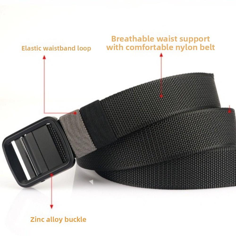 No Hole Design Men Belt Soft Jeans Belt Practical Adjustable Web Belt Outdoor Activities