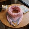 Women Elegant Square Scarf Wraps Neck Magnetic Buckle Scarf Cross Scarves Triangle Scarf Cross Neckerchief Scarf for Autumn Winter