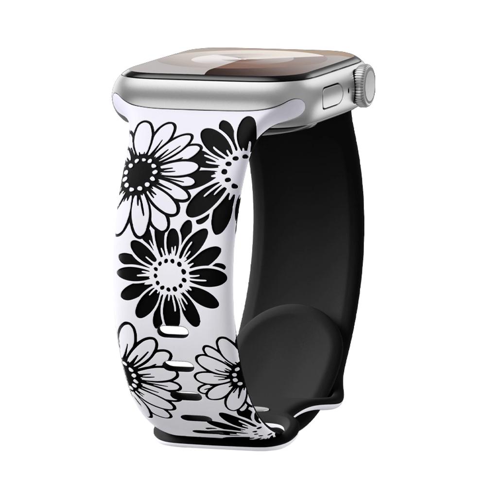 Гравированный ремешок для Apple Watch Band 46мм 44мм 42мм 45мм 41мм 40мм 49мм Силиконовый Correa Браслет Серия 11 10 9 8 7 SE 6 5 Ultra