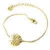 [Q1329] - Handmade Gold 'Jungle' Bracelet (monstera Leaf) - 13x11 Mm
