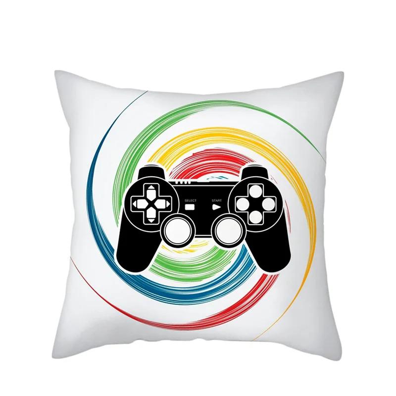45 X 45cm Colorful Cartoon Keyboard Home Pillowcase Video Game Party Pillow Cover Happy Birthday Decoration