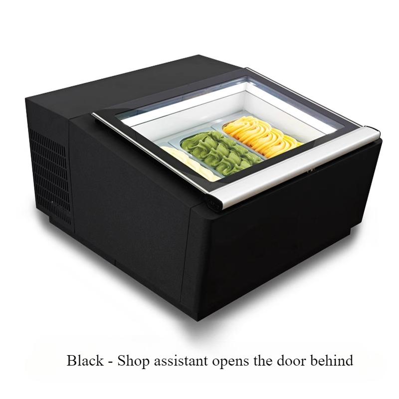 220V Desktop 3-tray Ice Cream Display Cabinet Small Capacity Freezing Small Glass