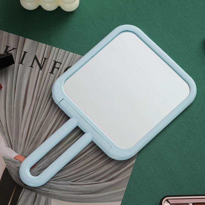 Прозрачное складное ручное зеркало для макияжа, туалетное зеркало, студенческое настольное портативное общежитие для девочек, удобное косметическое зеркало