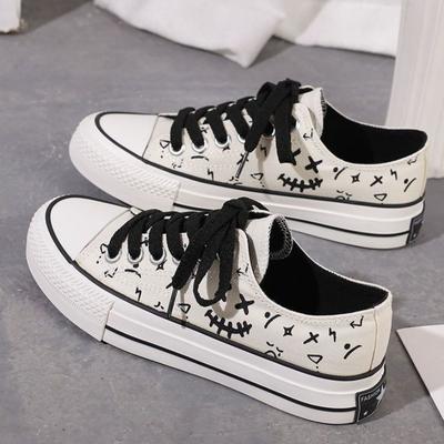 Женская обувь Canvas Rock Lace Up Low Женская обувь Корейская мода 2024 Роскошные предложения Стильная новинка с акцией Y2k AH
