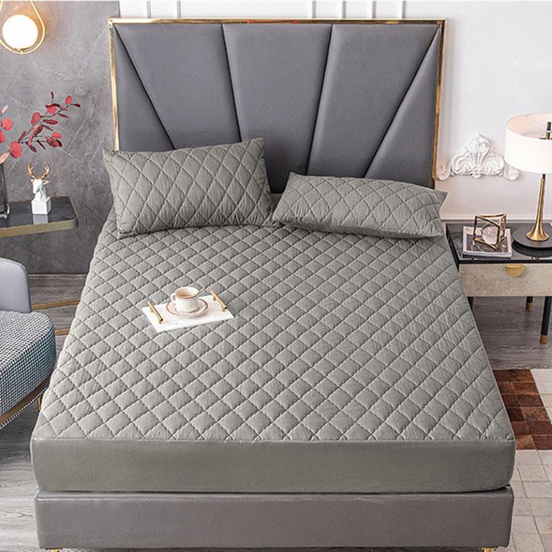 Покрывало из матовой ткани, стеганый чехол для матраса, водонепроницаемый наматрасник для кровати, чехол для матраса с защитой от клещей