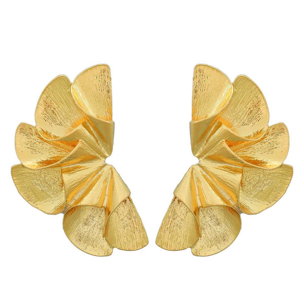 Trendy Metallic Floral Alloy Earrings: European & American Style