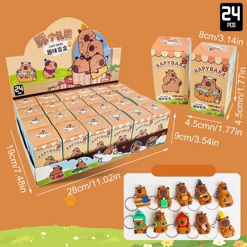 Автомобильный мультяшный брелок Капибара Случайный стиль Милый сопливый медведь Автомобильный брелок Подвеска Смешная кукла Капибара Декоративный автомобиль Креативные брелки