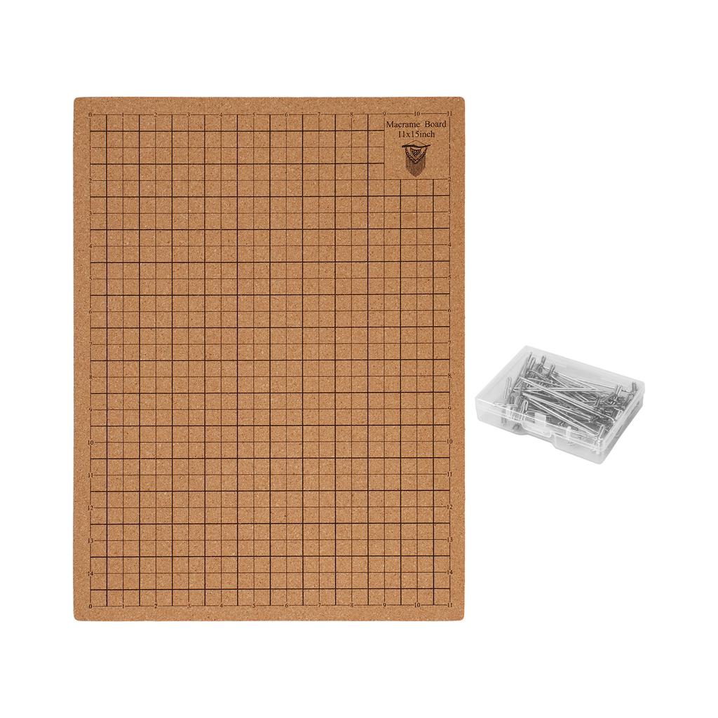Hand Macrame Board Double Sided Gridded Macrame Mat Hand Knitting Cork Board for Braiding Bracelet DIY Project Boho Dreamcatcher