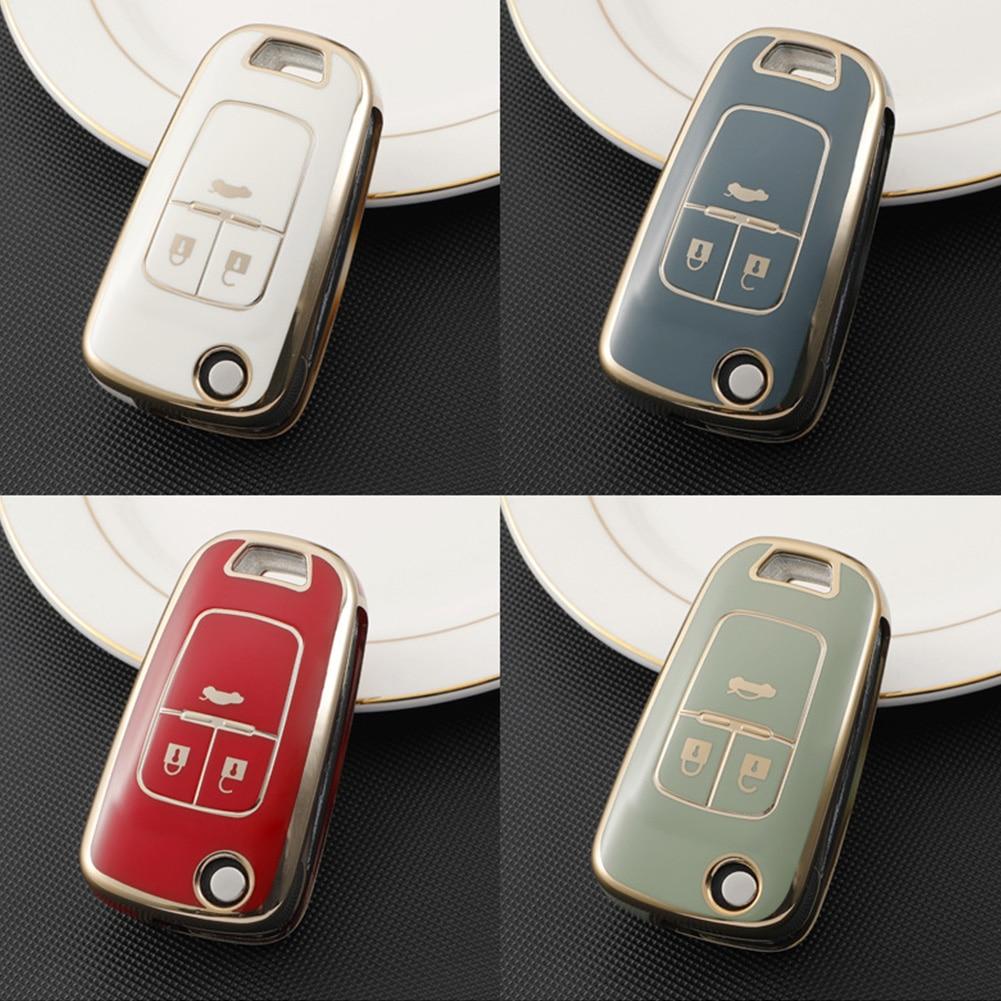 TPU Car Flip Key Case Cover Shell For Chevrolet Cruze Aveo Trax Sail Malibu Captiva Opel Vauxhall Astra J Corsa Insignia Mokka